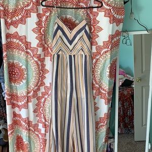 XS striped sleeveless jumpsuit